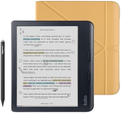 Kobo Libra Colour Black eReader with Case Bundle