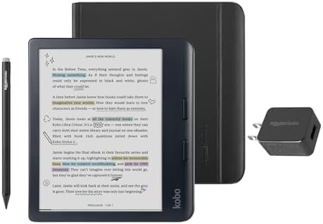 Kobo Libra Colour Black eReader with Case Bundle
