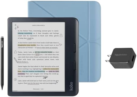 Kobo Libra Colour Black eReader with Case Bundle