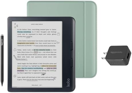Kobo Libra Colour Black eReader with Case Bundle