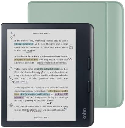Kobo Libra Colour Black eReader with Case Bundle