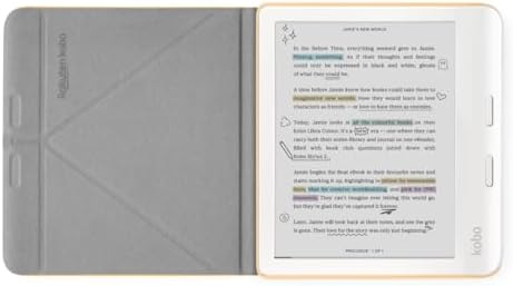 Kobo Libra Colour SleepCover Case   Butter Yellow   Sleep/Wake Technology   Built in 2 Way Stand   Vegan Leather   Compatible with 7  Kobo Libra Colour eReader