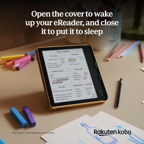 Kobo Libra Colour SleepCover Case   Butter Yellow   Sleep/Wake Technology   Built in 2 Way Stand   Vegan Leather   Compatible with 7  Kobo Libra Colour eReader