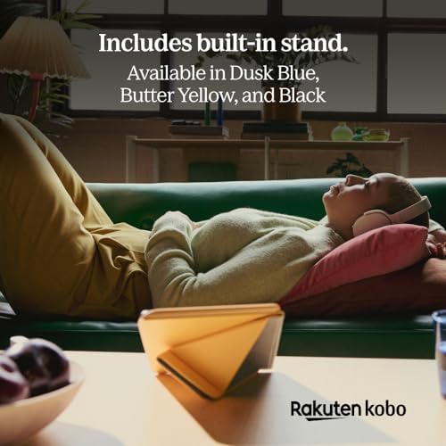 Kobo Libra Colour SleepCover Case   Butter Yellow   Sleep/Wake Technology   Built in 2 Way Stand   Vegan Leather   Compatible with 7  Kobo Libra Colour eReader