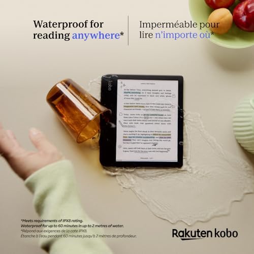 Kobo Libra Colour   eReader   7  Glare Free Colour E Ink Kaleido  3 Display   Dark Mode Option   Audiobooks   Waterproof   Black