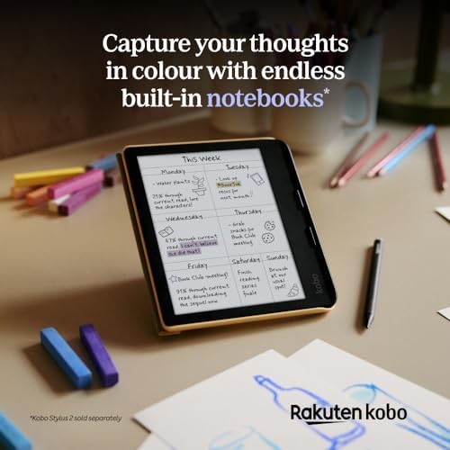 Kobo Libra Colour   eReader   7  Glare Free Colour E Ink Kaleido  3 Display   Dark Mode Option   Audiobooks   Waterproof   Black