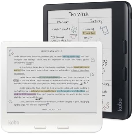 Kobo Libra Colour   eReader   7 Glare Free Colour E Ink Kaleido 3 Display   Dark Mode Option   Audiobooks   Waterproof