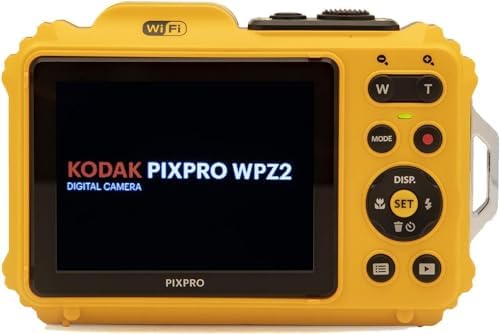 Kodak PIXPRO WPZ2 Rugged Waterproof Shockproof Digital Camera 16MP 4X Optical Zoom 1080P Full HD Video  2 7 LCD  Yellow   32GB SD Card  Black Compact Case  Floating Strap  Bundle  7 Items 