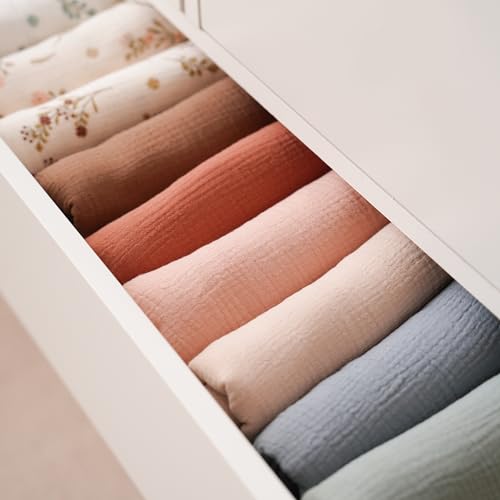 Konssy Paquete de 3 mantas de muselina para envolver unisex, manta de recepción de recién nacido, grande de 47 x 47 pulgadas, manta de muselina suave y transpirable para niños y niñas