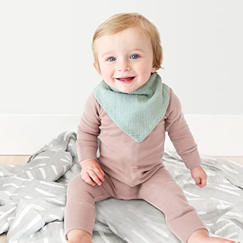Konssy Muslin Baby Bibs 10 Pack Baby Bandana Drool Bibs 100  Cotton for Unisex Boys and Girls  Soft Absorbent Set for Teething and Drooling