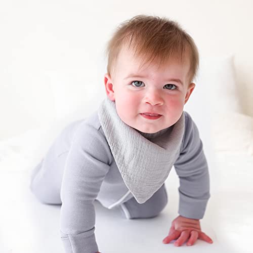 Konssy Muslin Baby Bibs 10 Pack Baby Bandana Drool Bibs 100 Cotton for Unisex Boys and Girls Soft Absorbent Set for Teething and Drooling