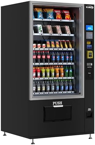 KoolMore Refrigerated Snack Vending Machine with 60 Slots  Bill Acceptor and Credit Card Reader in Black  KM VMR 40 BR 