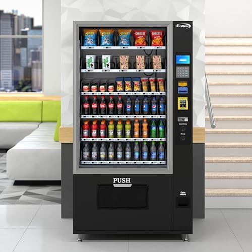 KoolMore Refrigerated Snack Vending Machine with 60 Slots  Bill Acceptor and Credit Card Reader in Black  KM VMR 40 BR 