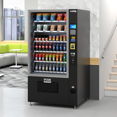 KoolMore Refrigerated Snack Vending Machine with 60 Slots  Bill Acceptor and Credit Card Reader in Black  KM VMR 40 BR 