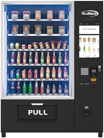 KoolMore Refrigerated Snack Vending Machine with 60 Slots  Bill Acceptor and Credit Card Reader in Black  KM VMR 40 BR 