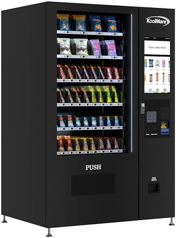 KoolMore Refrigerated Snack Vending Machine with 60 Slots  Bill Acceptor and Credit Card Reader in Black  KM VMR 40 BR 