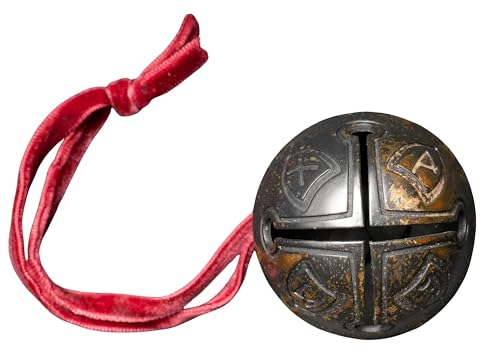 Krampus Bell Cursed Jingle Bell Metal Replica with Red Bag Accessory