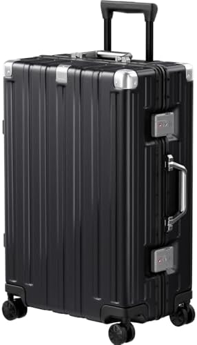 Krute Zipperless Luggage 24 Inch Aluminum Frame Suitcase with Spinner Wheels PC ABS Hardide Checked Luggage TSA Approved