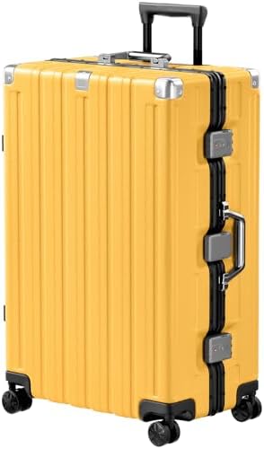Krute Zipperless Luggage 24 Inch Aluminum Frame Suitcase with Spinner Wheels PC ABS Hardide Checked Luggage TSA Approved