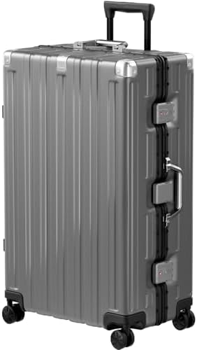 Krute Zipperless Luggage 24 Inch Aluminum Frame Suitcase with Spinner Wheels PC ABS Hardide Checked Luggage TSA Approved