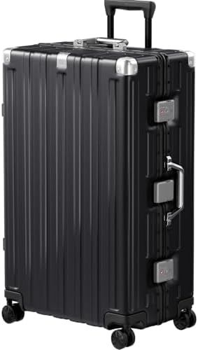 Krute Zipperless Luggage 24 Inch Aluminum Frame Suitcase with Spinner Wheels PC ABS Hardide Checked Luggage TSA Approved