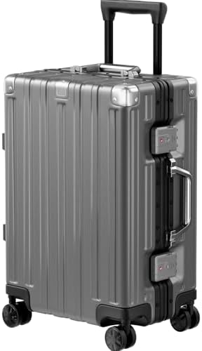 Krute Zipperless Luggage 24 Inch Aluminum Frame Suitcase with Spinner Wheels PC ABS Hardide Checked Luggage TSA Approved