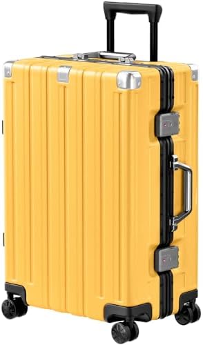 Krute Zipperless Luggage 24 Inch Aluminum Frame Suitcase with Spinner Wheels PC ABS Hardide Checked Luggage TSA Approved