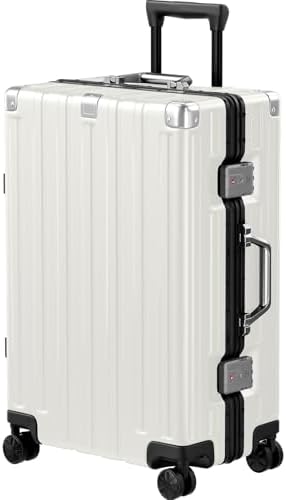 Krute Zipperless Luggage 24 Inch Aluminum Frame Suitcase with Spinner Wheels PC ABS Hardide Checked Luggage TSA Approved