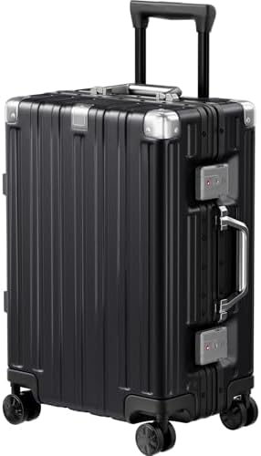 Krute Zipperless Luggage 24 Inch Aluminum Frame Suitcase with Spinner Wheels PC ABS Hardide Checked Luggage TSA Approved
