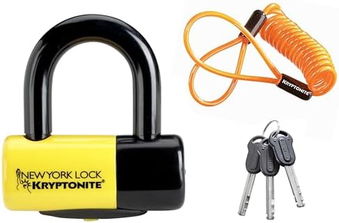 Kryptonite New York Disc Lock  14mm Heavy Duty Yellow/Black Bike Bicycle Lock  Sold Secure Gold  High Security Anti Theft Protection for Bicycle  E Bike  Motorcycles  Scooters  and More