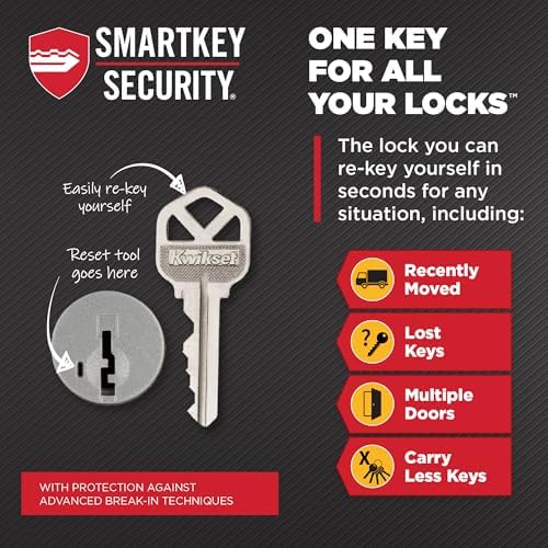 Kwikset Caerus Front Door Lock Handle and Deadbolt Set  Entry Handleset Exterior with Interior Lever  Matte Black  SmartKey Re Key Security  with KwikSlide  Door Handle Backplate Full Escutcheon