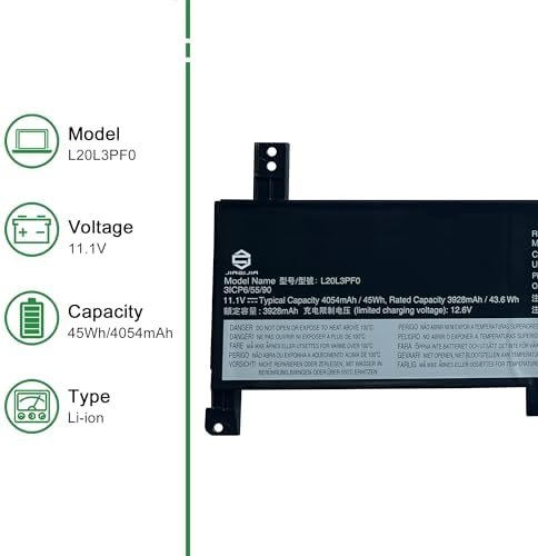 L20L3PF0 SB11B36276 5B11B36283 Laptop Battery Replacement for Lenovo IdeaPad 3 14ALC6 3 15ALC6 3 15ITL6 Series L20M3PF0 SB11B36274 5B11B36279 L20C3PF0 SB11B36277 5B11B36275 11 1V 45Wh