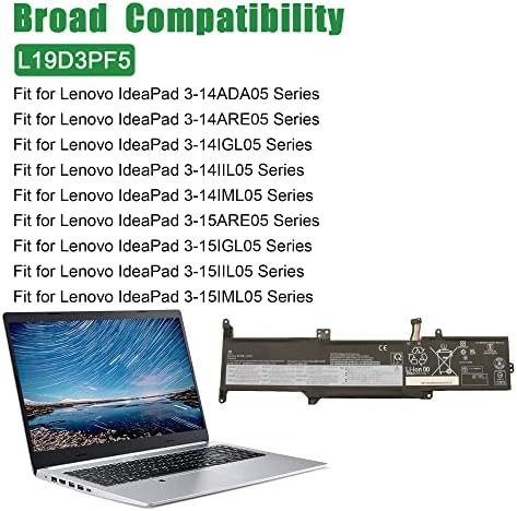 L20L3PF0 SB11B36276 5B11B36283 Laptop Battery Replacement for Lenovo IdeaPad 3 14ALC6 3 15ALC6 3 15ITL6 Series L20M3PF0 SB11B36274 5B11B36279 L20C3PF0 SB11B36277 5B11B36275 11 1V 45Wh