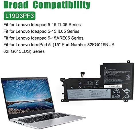 L20L3PF0 SB11B36276 5B11B36283 Laptop Battery Replacement for Lenovo IdeaPad 3 14ALC6 3 15ALC6 3 15ITL6 Series L20M3PF0 SB11B36274 5B11B36279 L20C3PF0 SB11B36277 5B11B36275 11 1V 45Wh