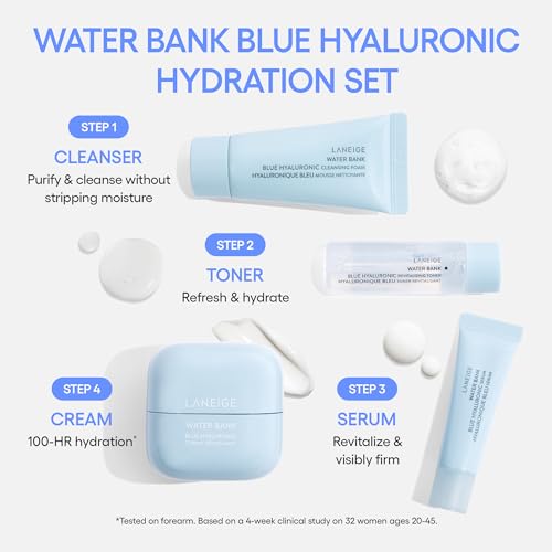 LANEIGE Water Bank Blue Hyaluronic Cream Moisturizer  Hydrating Korean Face Cream with Squalane & Ceramide for Skin Barrier Support  Dermatologist Tested