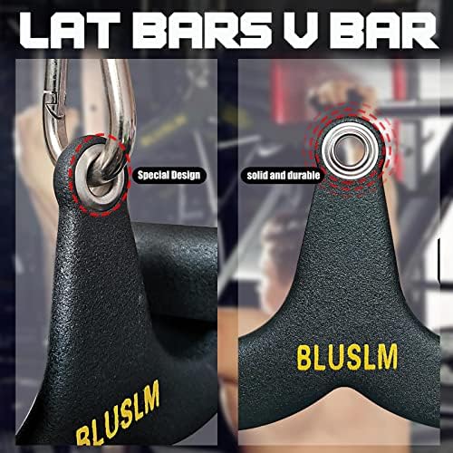 LAT Pull Down Bar for Cable Machine  LAT Pulldown Attachments T bar V bar Cable Attachment for Gym  Back Tricep Strength Training Handle