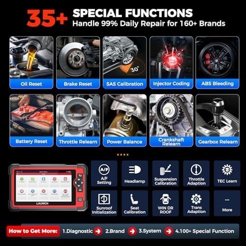 LAUNCH X431 CRP919E OBD2 Scanner  2025 Bidirectional Scan Tool as CRP919EBT  CANFD & DoIP  ECU Code  35  Service  Active Tests  All System Diagnosis  FCA Autoauth  BST360 & TPMS  2 Year Update