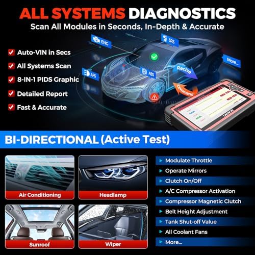 LAUNCH X431 CRP919E OBD2 Scanner  2025 Bidirectional Scan Tool as CRP919EBT  CANFD & DoIP  ECU Code  35  Service  Active Tests  All System Diagnosis  FCA Autoauth  BST360 & TPMS  2 Year Update