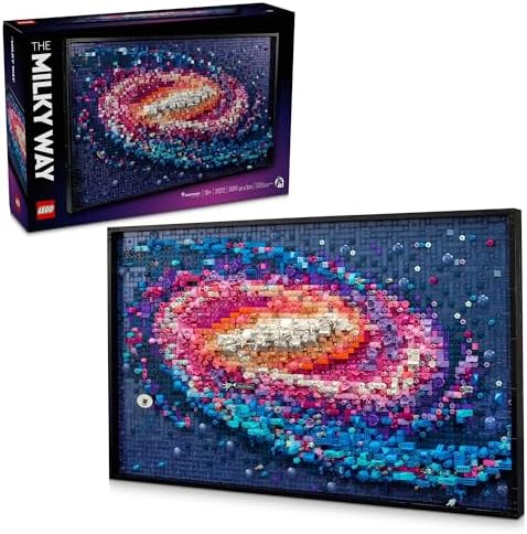 LEGO Art The Milky Way Galaxy Building Set   Space Decor DIY Kits for Adults for Bedroom Wall  Ages 18    Gift Ideas for Space Lovers  Men & Women   Includes Frame for Display   31212