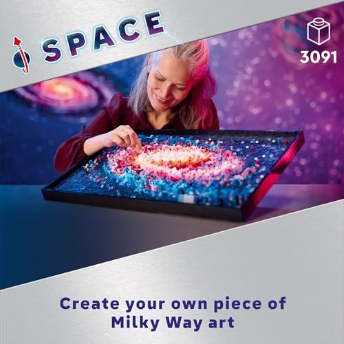 LEGO Art The Milky Way Galaxy Building Set   Space Decor DIY Kits for Adults for Bedroom Wall  Ages 18    Gift Ideas for Space Lovers  Men & Women   Includes Frame for Display   31212