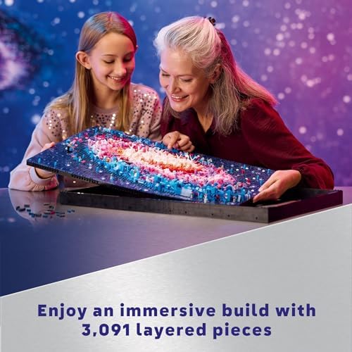 LEGO Art The Milky Way Galaxy Building Set   Space Decor DIY Kits for Adults for Bedroom Wall  Ages 18    Gift Ideas for Space Lovers  Men & Women   Includes Frame for Display   31212