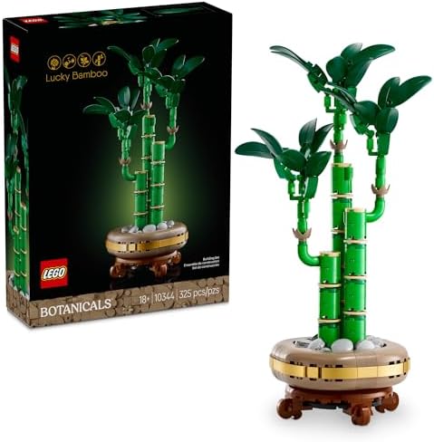 LEGO Botanicals Lucky Bamboo Building Set   Artificial Plant for Indoor Home Décor  Adults Ages 18    Gift for Birthdays for Him   Fake Plant Decoration for Table  Desk  Office   10344