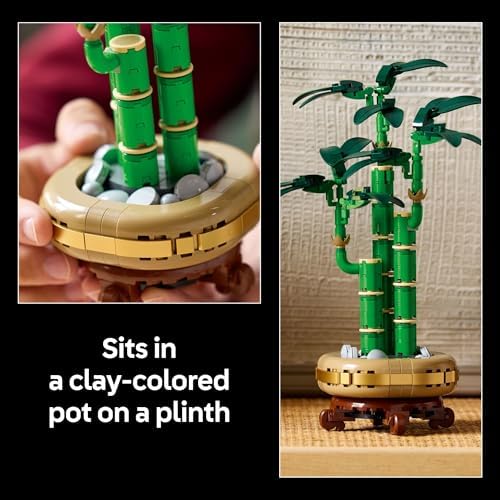LEGO Botanicals Lucky Bamboo Building Set   Artificial Plant for Indoor Home Décor  Adults Ages 18    Gift for Birthdays for Him   Fake Plant Decoration for Table  Desk  Office   10344
