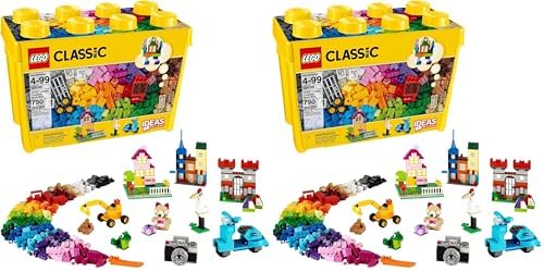 LEGO Classic Large Creative Brick Box 10698 Building Toy Set  Toy Storage Solution for Home or Classrooms  Interactive Building Toy for Kids  Boys  and Girls