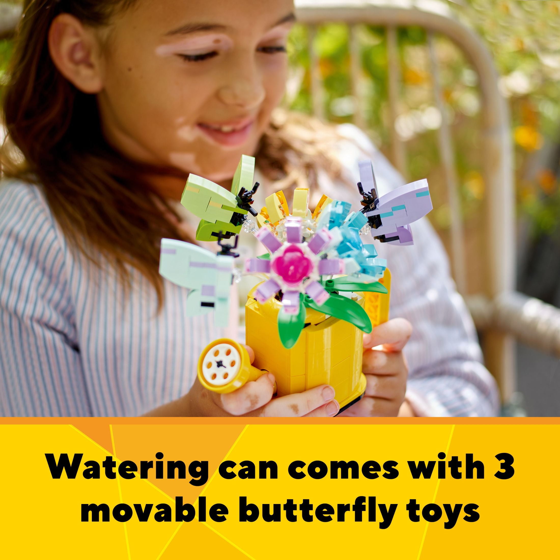 LEGO Creator 3 in 1 Flowers in Watering Can Building Toy Set   Fun  Creative Activity for Kids  Girls and Boys  Ages 8    Building Options for Rain Boots or Birds   Cute Birthday Gift Idea   31149
