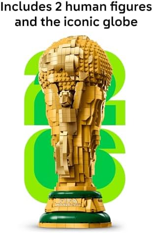 Conjunto de construcción del trofeo oficial del Mundial de la FIFA de LEGO Ediciones - Kit para exhibición en dormitorio, oficina en casa, estante de libros - Coleccionable para fanáticos del fútbol