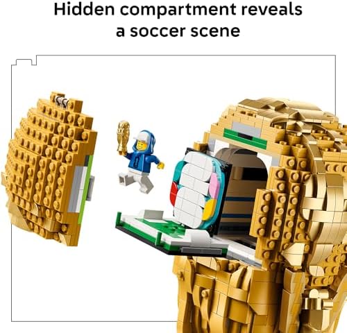 Conjunto de construcción del trofeo oficial del Mundial de la FIFA de LEGO Ediciones - Kit para exhibición en dormitorio, oficina en casa, estante de libros - Coleccionable para fanáticos del fútbol
