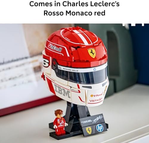 LEGO Editions Scuderia Ferrari HP Charles Leclerc Helmet   Building Set for Teens  Ages 14    Collectible F1 Display   Bedroom or Home Office Decor   Gift for Formula 1 Fans   43014