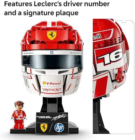 LEGO Editions Scuderia Ferrari HP Charles Leclerc Helmet   Building Set for Teens  Ages 14    Collectible F1 Display   Bedroom or Home Office Decor   Gift for Formula 1 Fans   43014