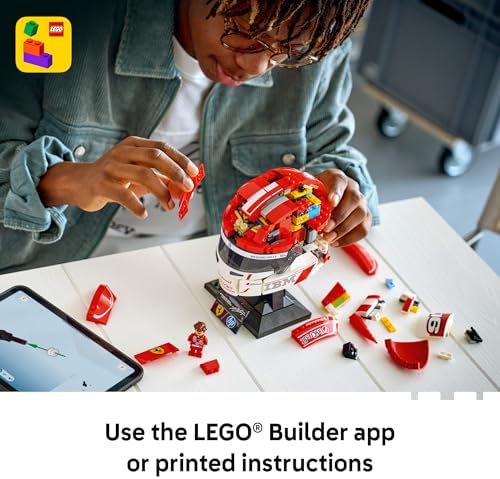 LEGO Editions Scuderia Ferrari HP Charles Leclerc Helmet   Building Set for Teens  Ages 14    Collectible F1 Display   Bedroom or Home Office Decor   Gift for Formula 1 Fans   43014
